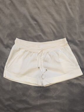 White Cotton Shorts By DELFINA